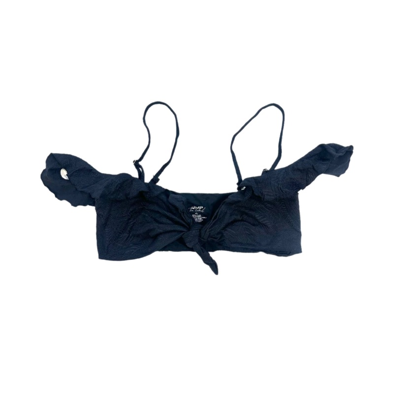 Black Embossed Ruffle Bikini Top – Extra Large and Extra Extra Large Extra Large (Size 8/10)