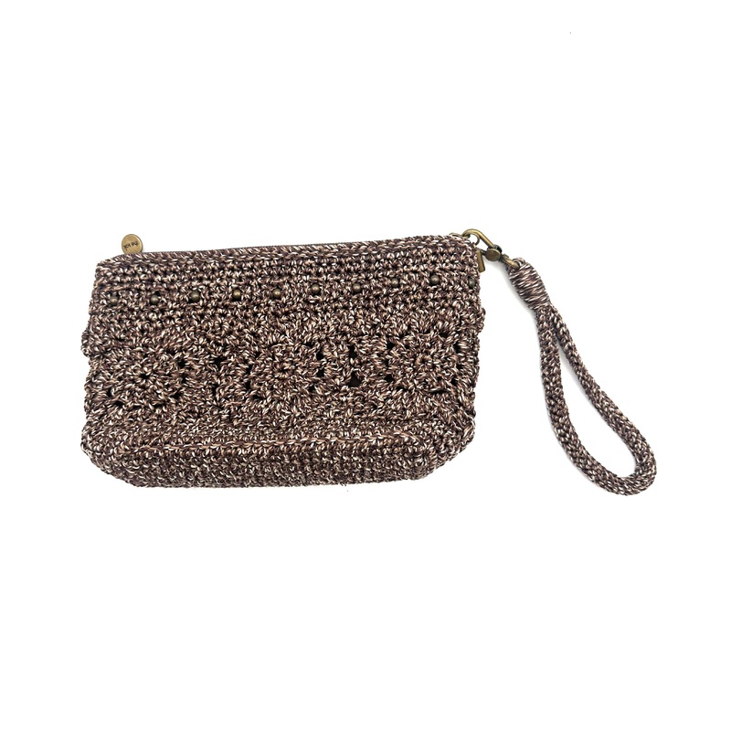 Brown Crochet Wristlet