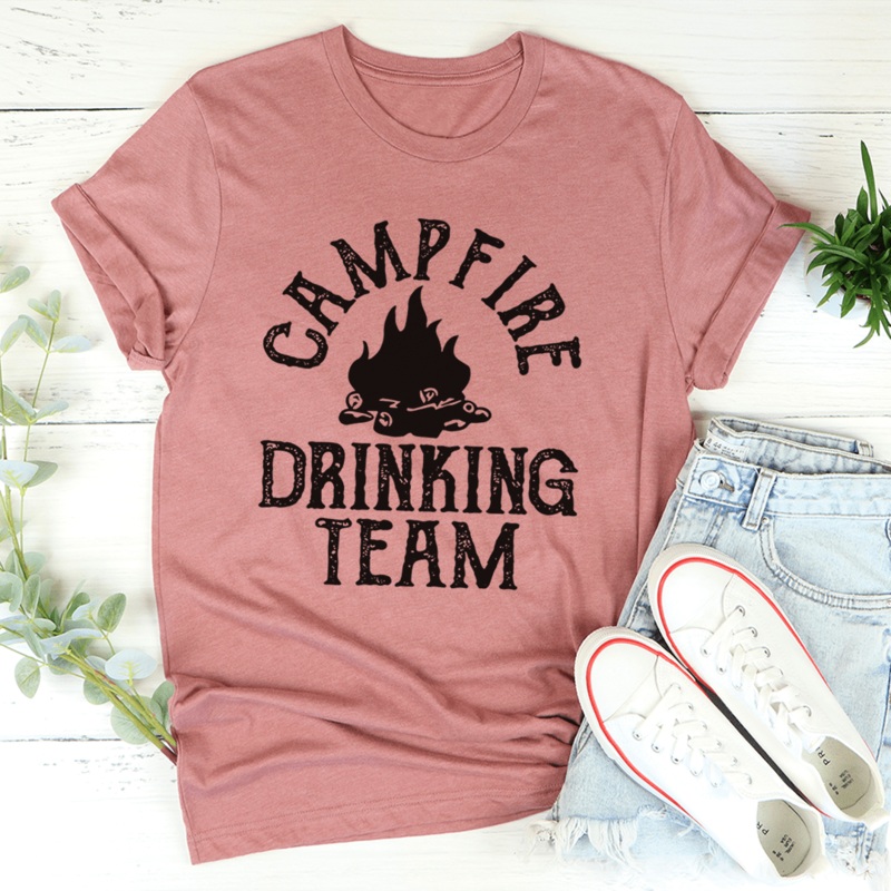 Campfire Drinking Team Tee Mauve S
