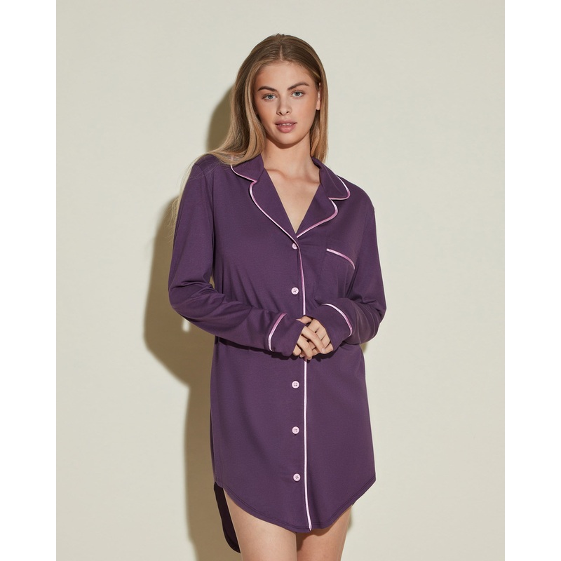 Chemise De Nuit Zaadi Purple/Neela Flower XS
