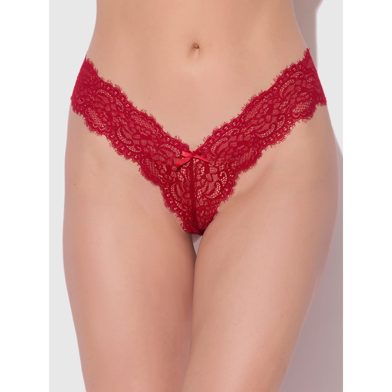 Lulu Lace V-Thong Crimson Red S