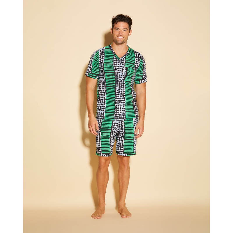 Men’s Short Sleeve Top & Shorts Pajama Set Aggie S