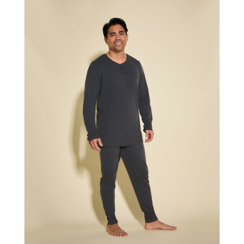 Pigiama Da Uomo Con Top Henley E Pantaloni  Jogger Antracite S