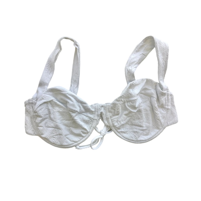 White Embossed Underwire Bikini Top – Extra Large and Extra Extra Large Extra Large