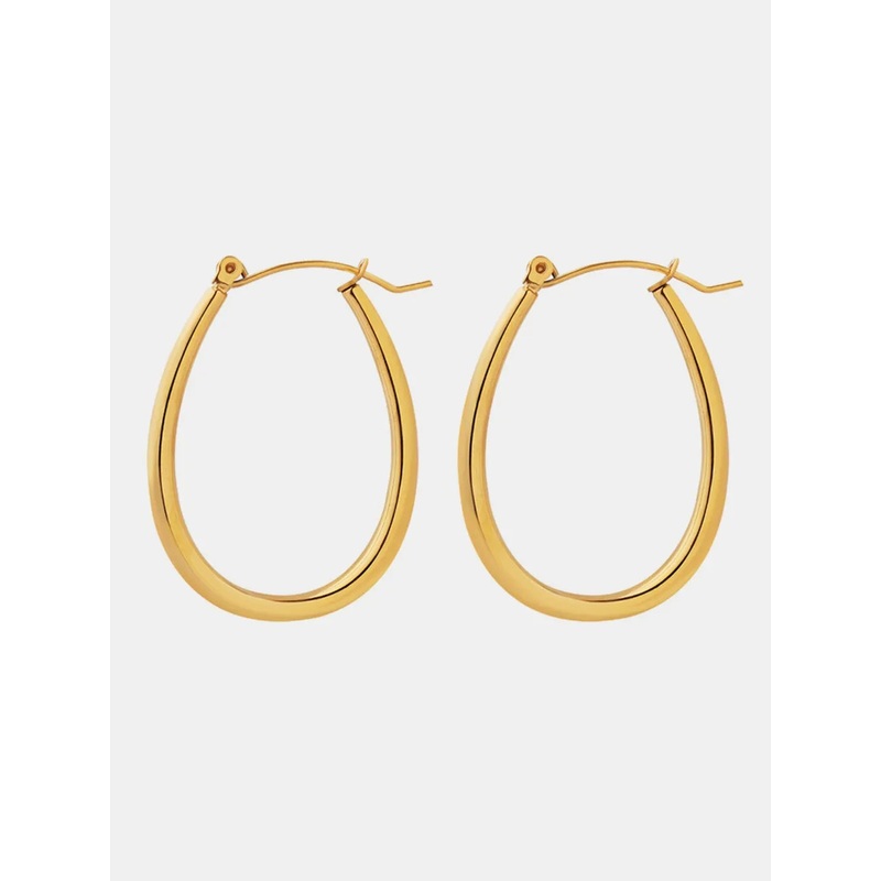 18K Gold-Plated Titanium Steel Earrings Gold One Size