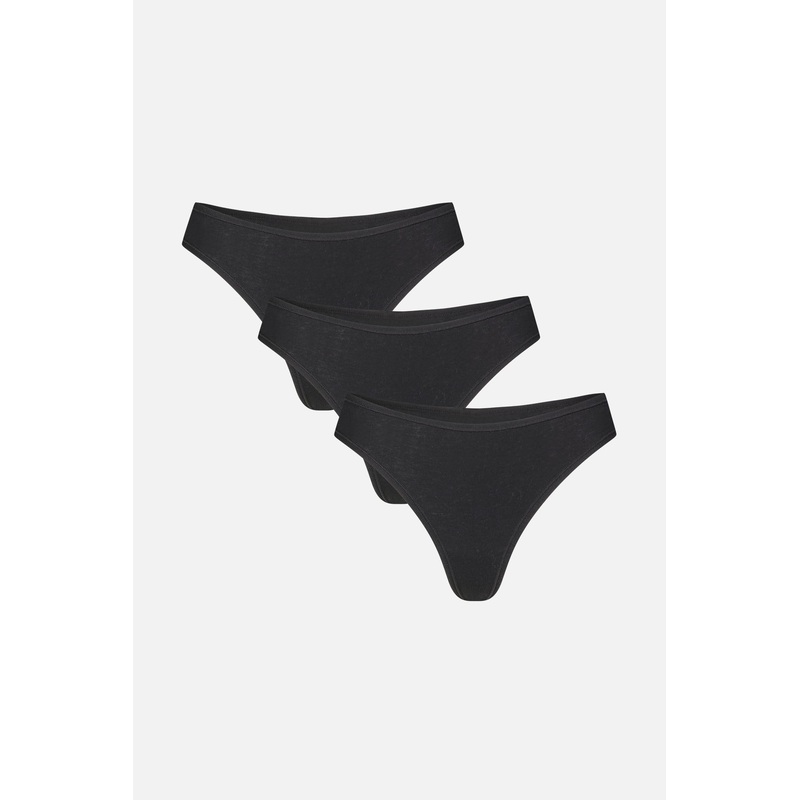 Cloud Cotton Low Thong in Black (Pack) XS/S Black 3-Pack