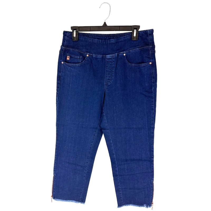 Dark Denim Capri Pants With Zipper – Size 12 Size 12