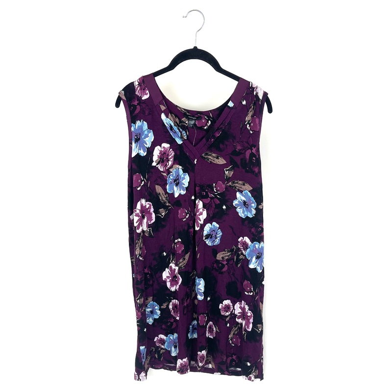 Purple Floral Sleeveless Lounge Dress – Size 6/8