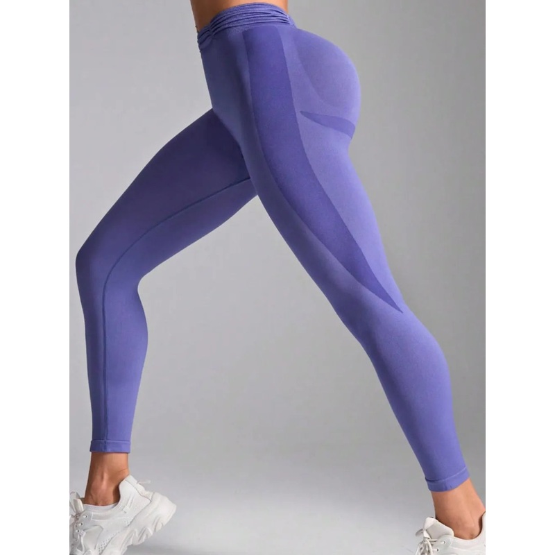 Ruched High Waist Active Leggings Blue Purple S