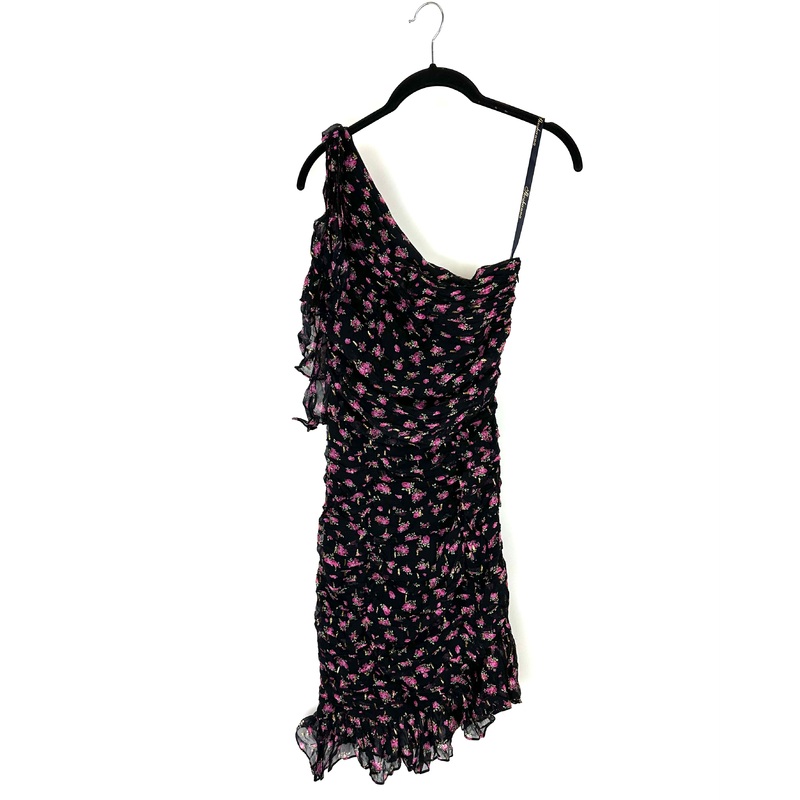 Black and Pink Floral Dress – Size 0/2