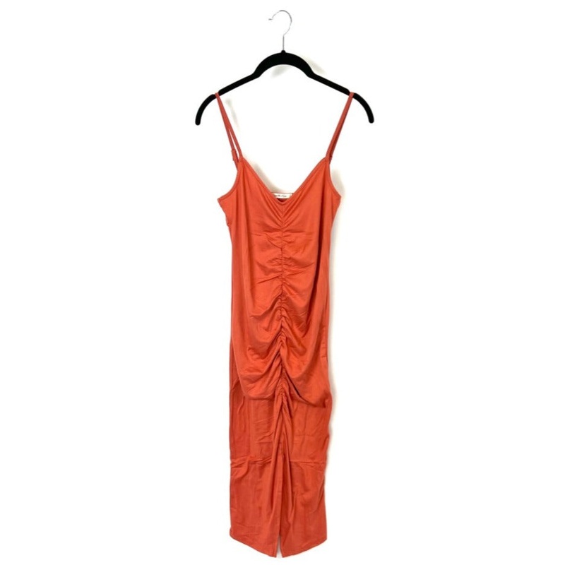 Burnt Orange Ruched Dress – Small and Large Small