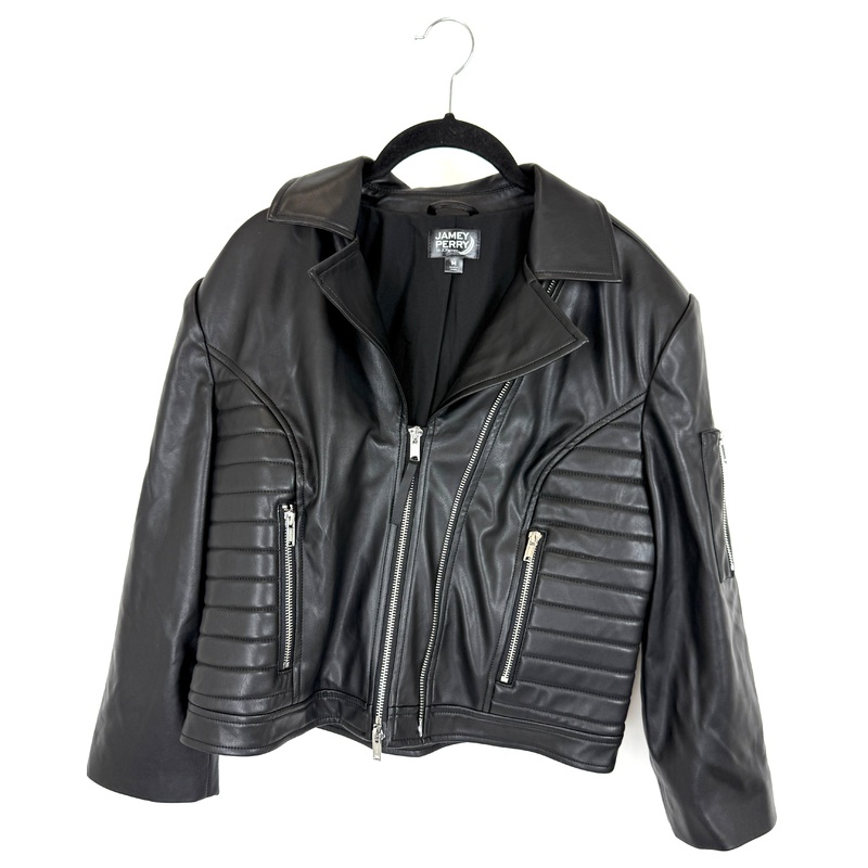 Cropped Faux Leather Jacket – Size 4/6