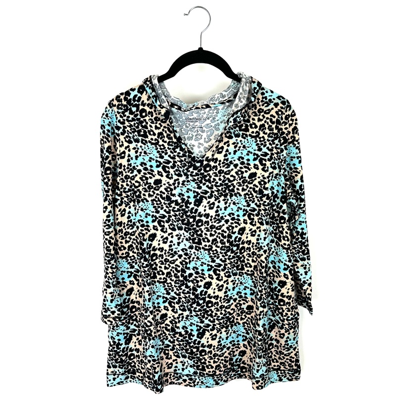 Animal Print Cropped Sleeve Top – Size 4-6