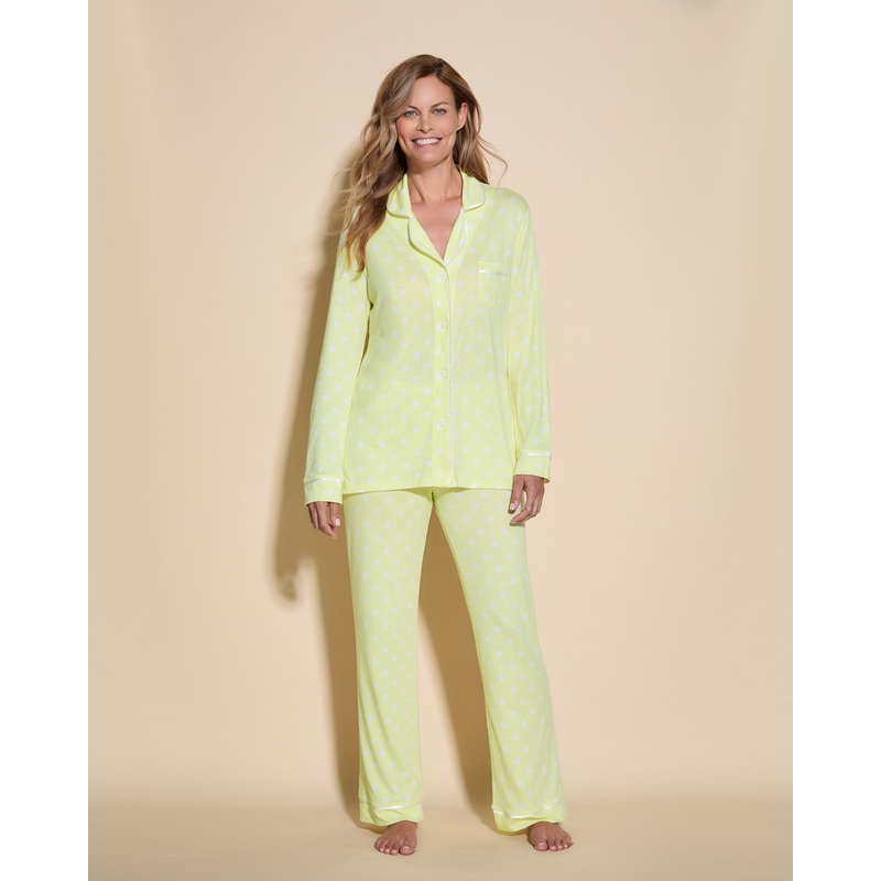 Pigiama Con Top A Maniche Lunghe E Pantaloni Diamond Moignonette/White XS