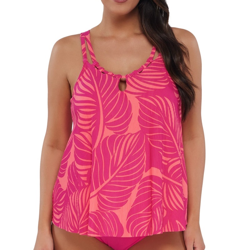 Sadie Tankini Top – 964T – Blushing Palms Sandbar Rib PINK 06