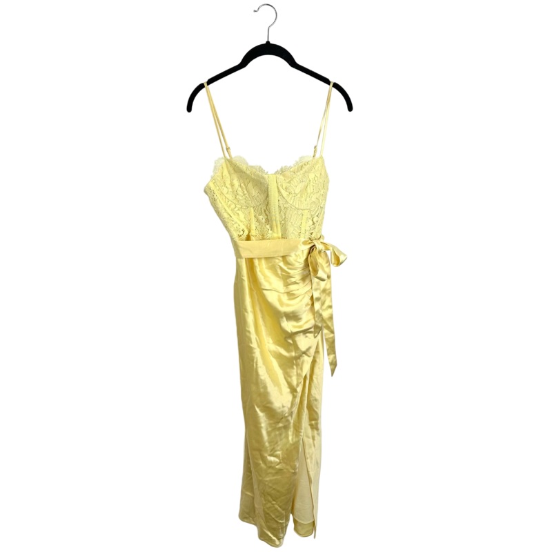 Yellow Lace Slit Dress – Size 2/4