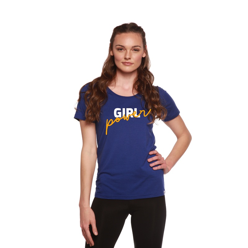 Girl Power Printed Women’s Bamboo/Cotton Short Sleeve Scoop Neck T-Shirt Medium Black