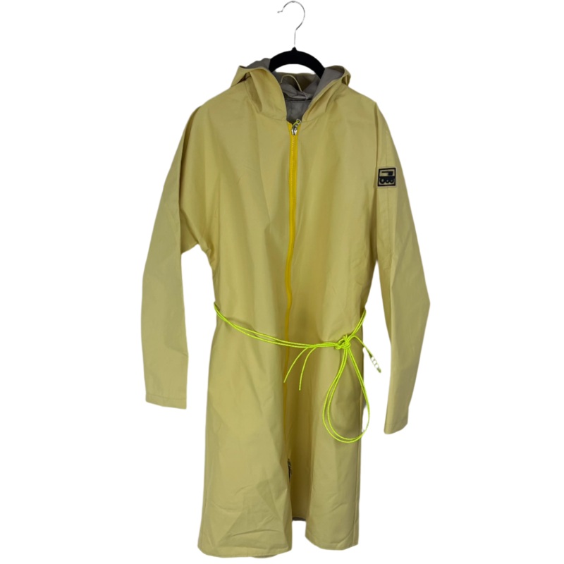 Butter Yellow Long Raincoat With Bungee Belt – Size 8/10