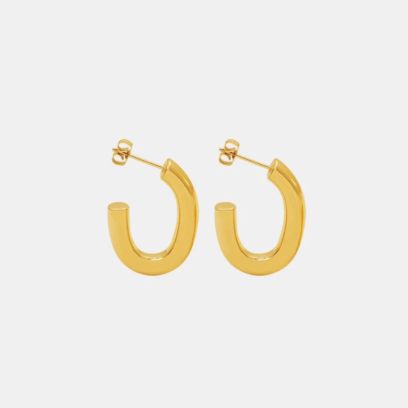 Titanium Steel Gold-Plated Earrings Gold One Size