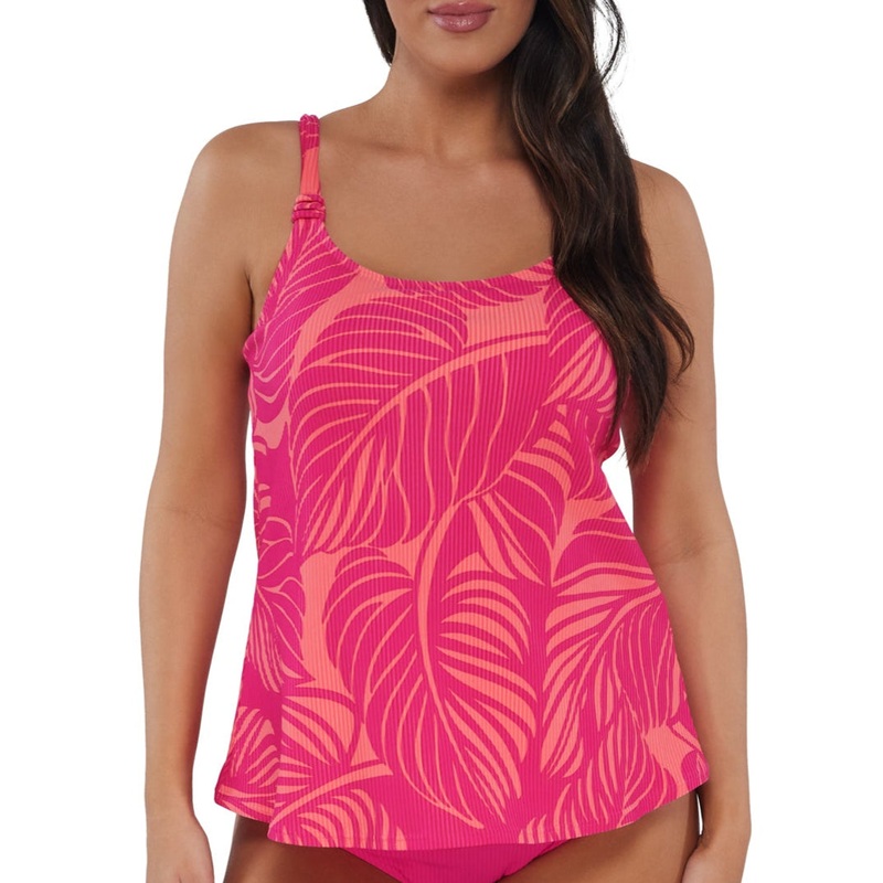 Jenna Tankini – 962T – Blushing Palms Sandbar Rib PINK 06