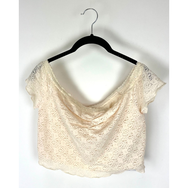Off The Shoulder Lace Crop Top – Size 4/6