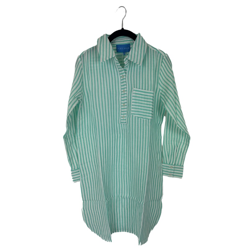 Teal And White Striped Dress – Size 0/2