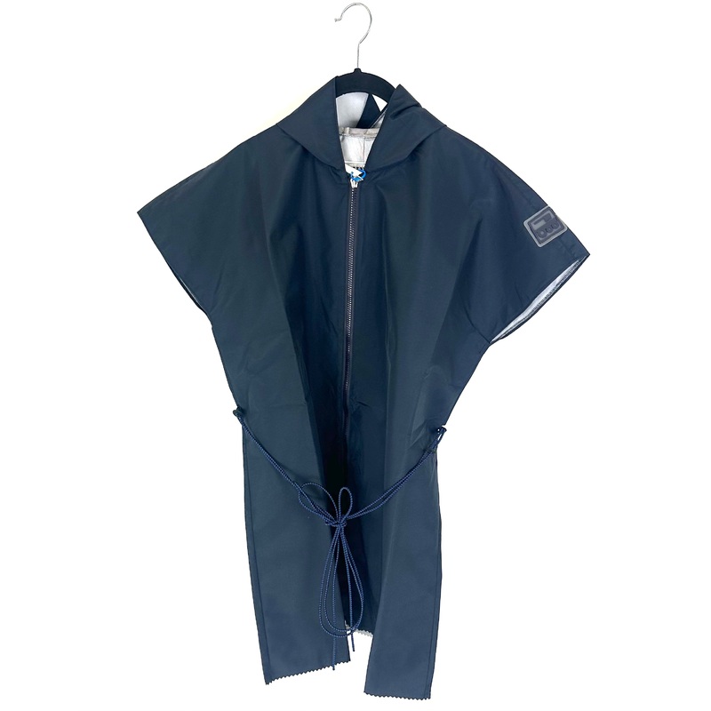 Dark Navy Short Sleeve Raincoat With Bungee Belt – Size 2/4,  4/6, 6/8, and 8/10 Small (Size 2/4)