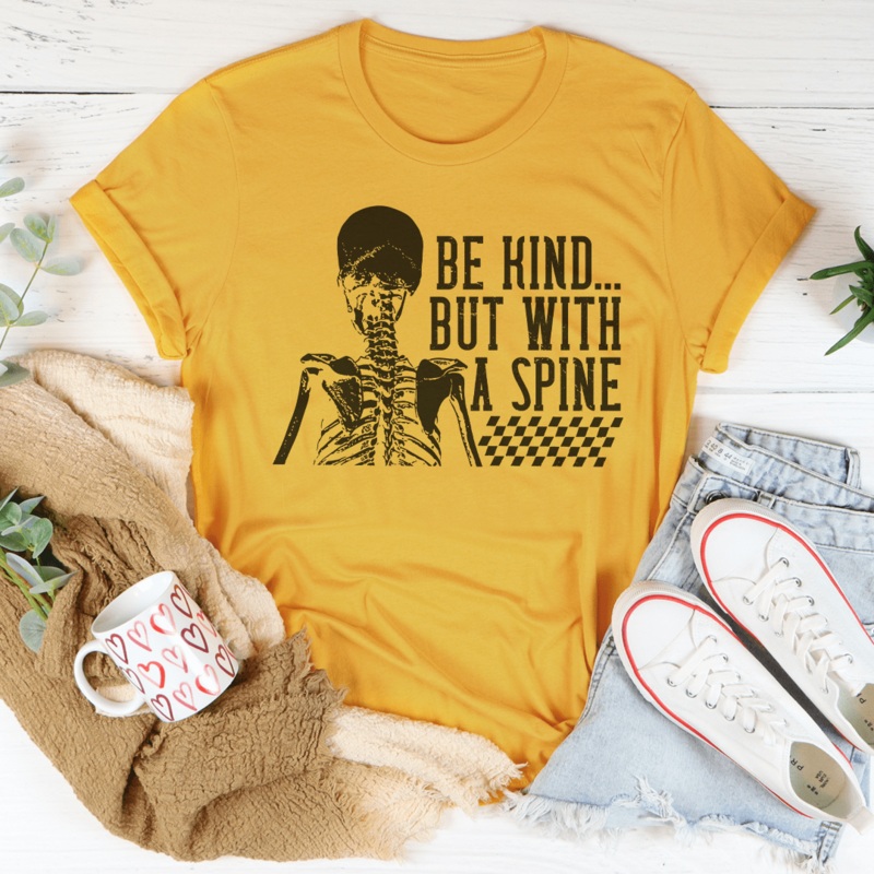 Be kind But With A Spine Tee Black Heather S