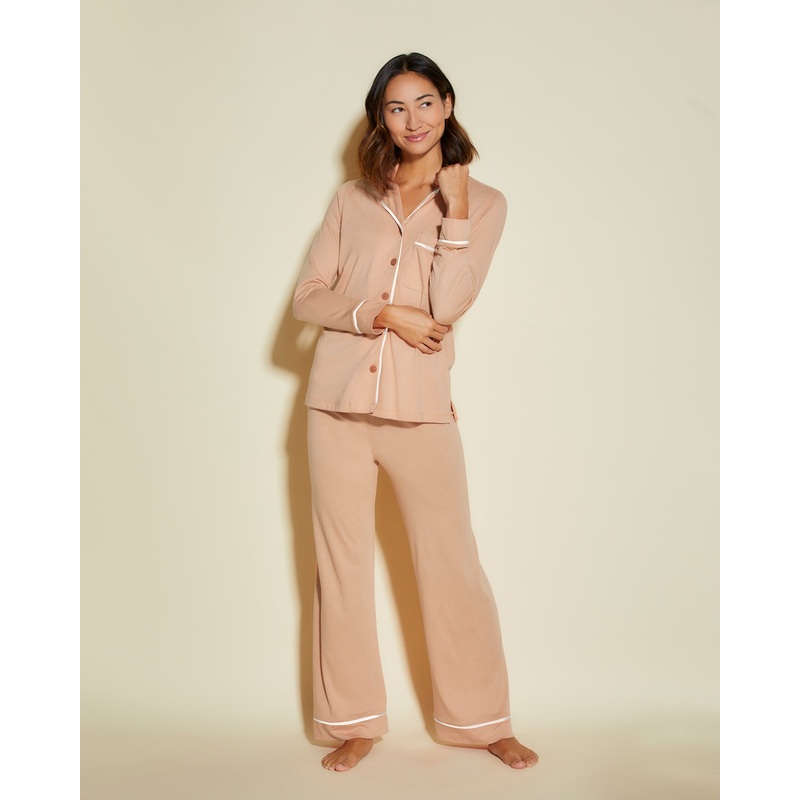 Pigiama Petite Con Top A Maniche Lunghe E Pantaloni Copper/Moon Ivory PS