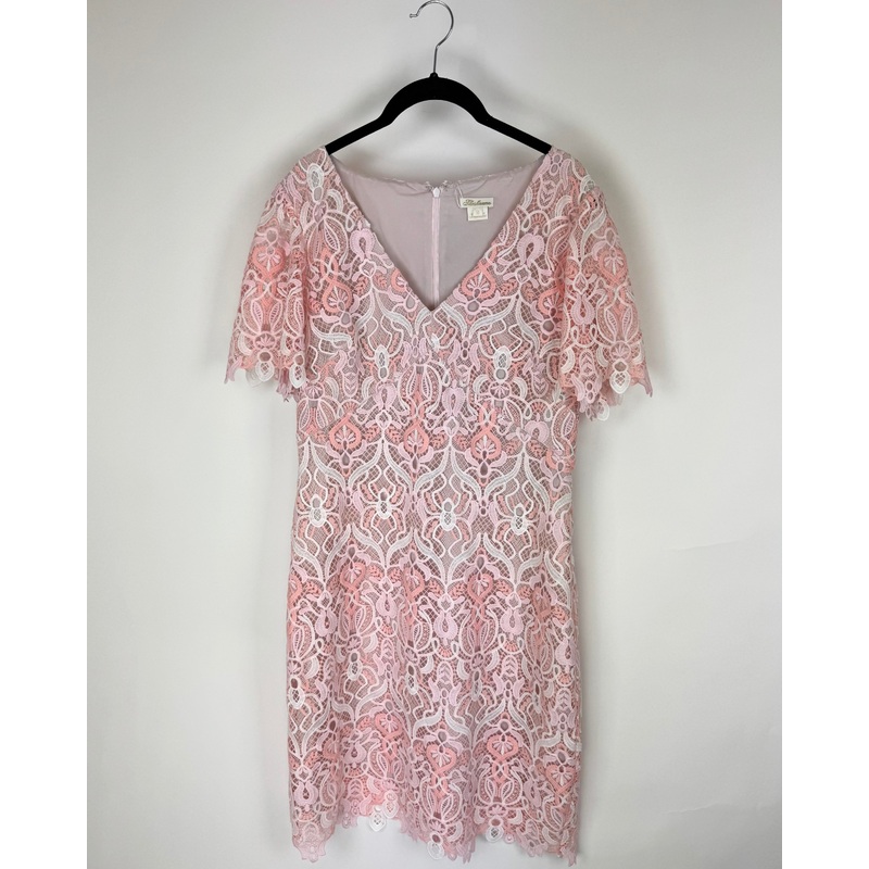 Pink and White Lace Dress – Size 12