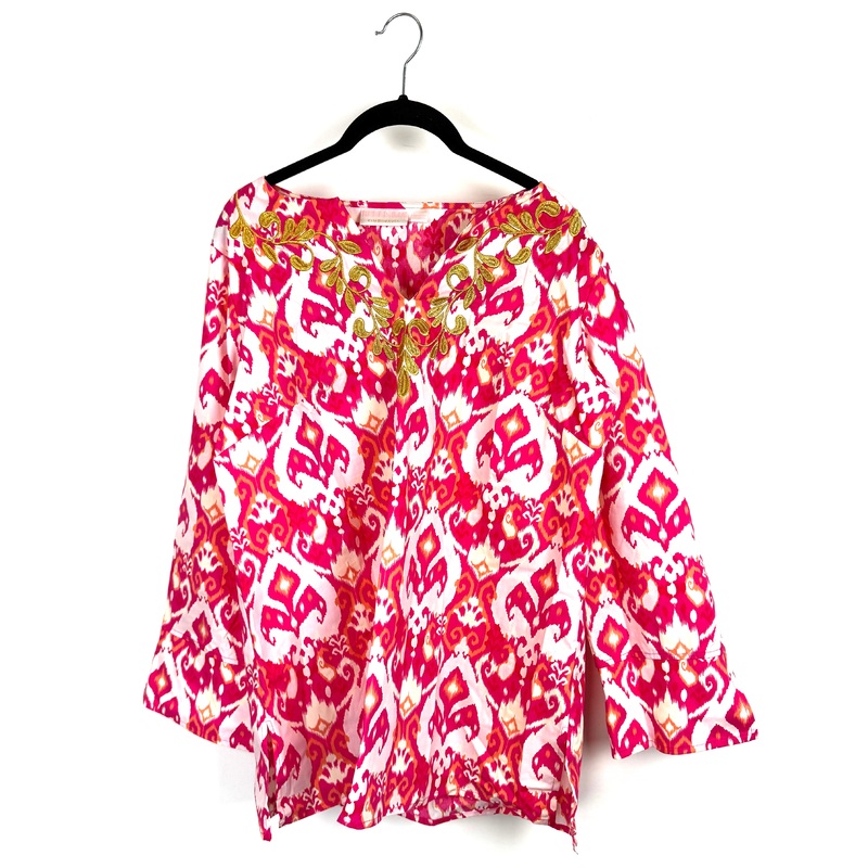 Multicolor Long Sleeve Abstract Top – Small