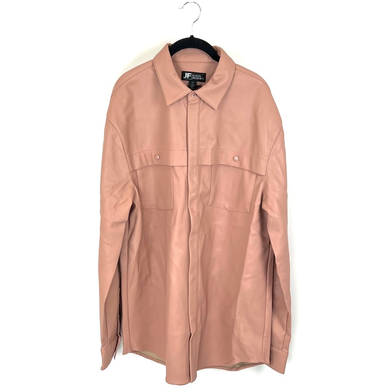 Salmon Faux Leather Jacket – Medium – 3XLT Medium (size 8/10)