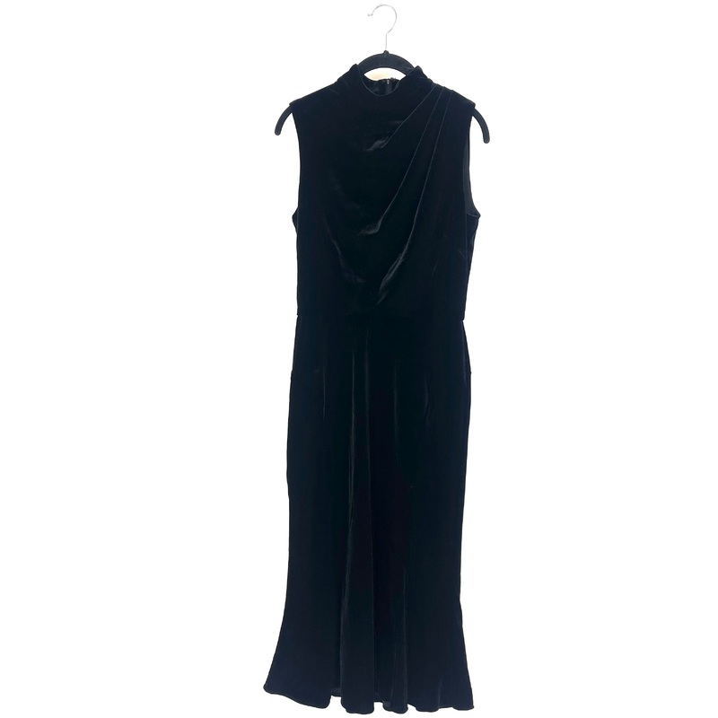 Sleeveless Black Maxi Evening Dress – Size 6