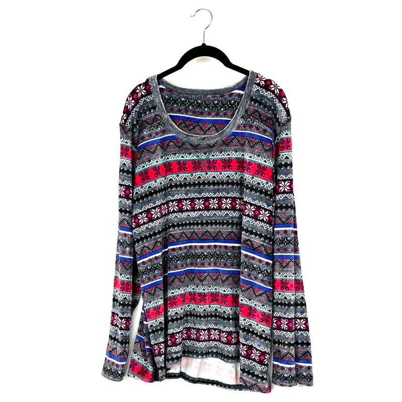 Multicolor Abstract Pajama Top – Size 10/12 Medium (size 10-12)