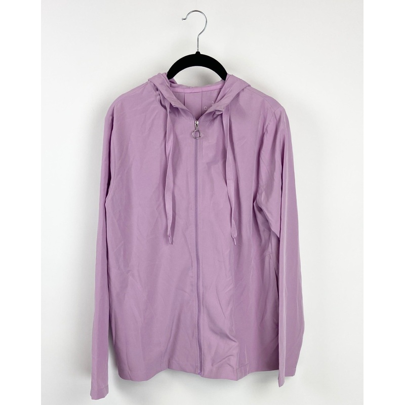 Purple Athletic Zip-Up with Hood – Small