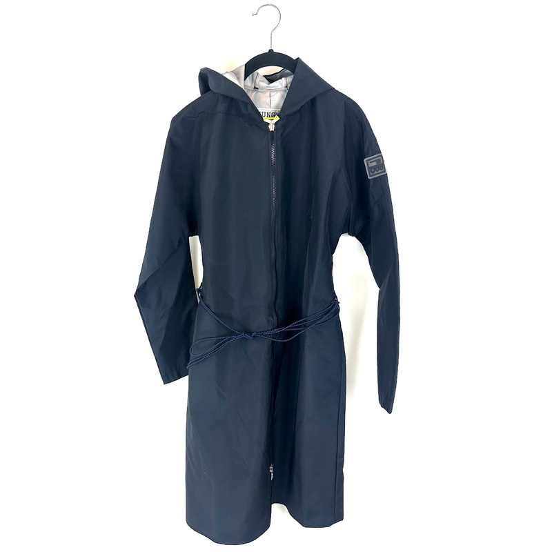 Dark Navy Blue Long Raincoat With Bungee Belt – Size 2/4, 6/8, 8/10 and 10/12 Small (Size 2/4)