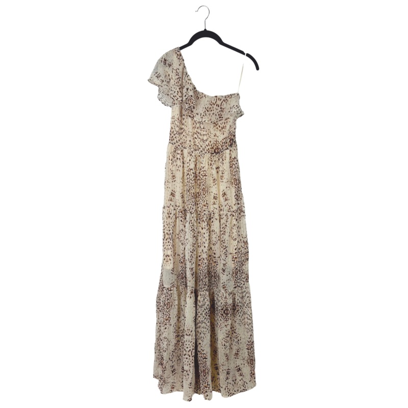One Shoulder Cream Printed Maxi Dress – Size 000/00 and 0/2 Extra Extra Small (Size 000-00)