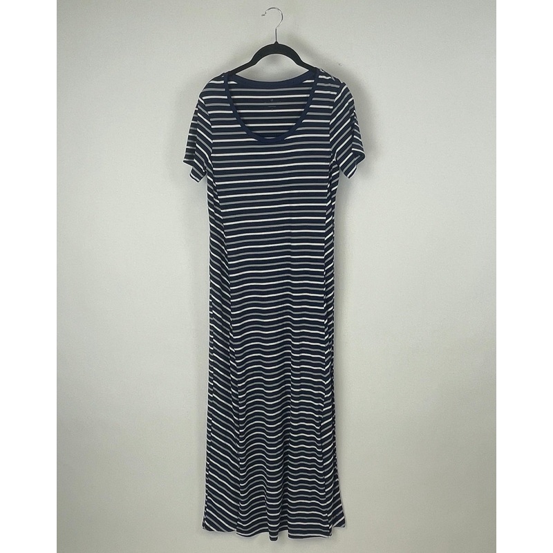 Blue Striped Maxi Dress – Size 6-8