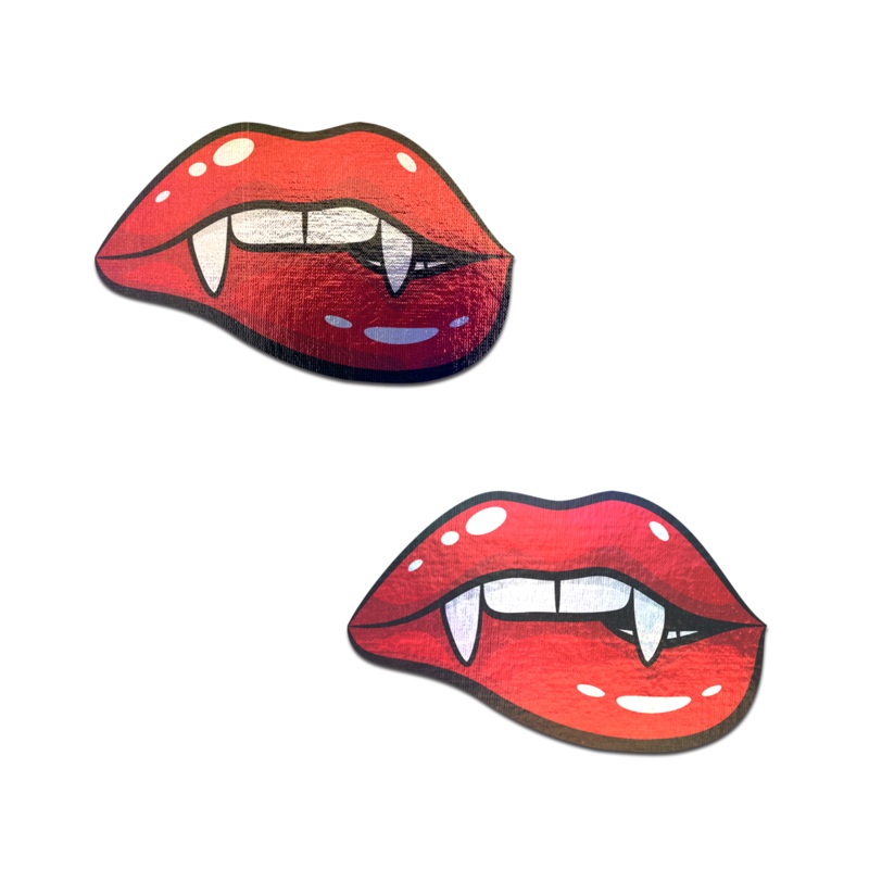 Vampire Fangs Pasties Biting Lip Breast Covers by Pastease