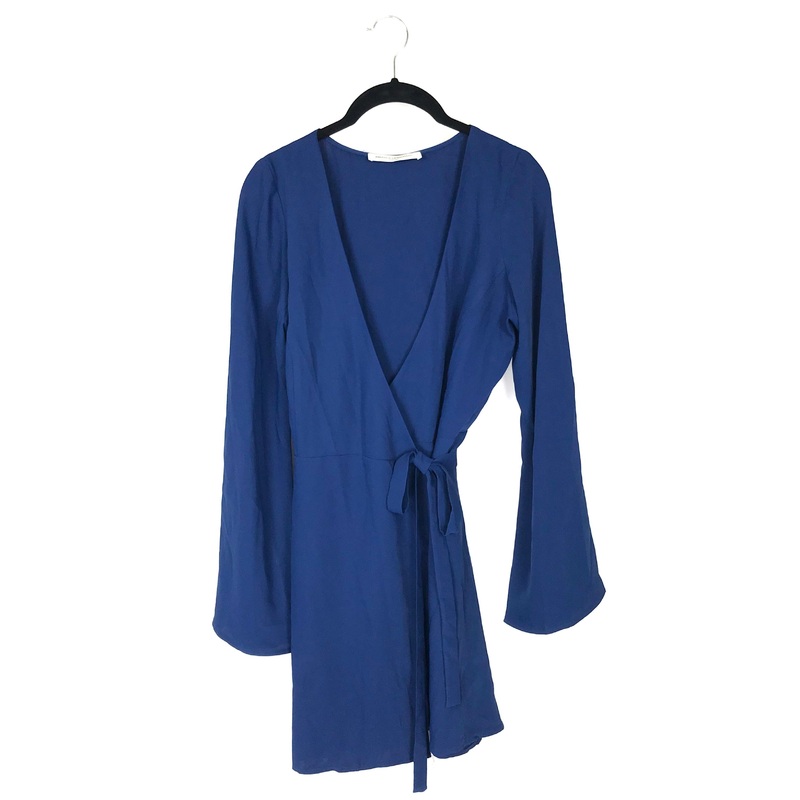 Deep Blue Long Sleeve Dress – Small