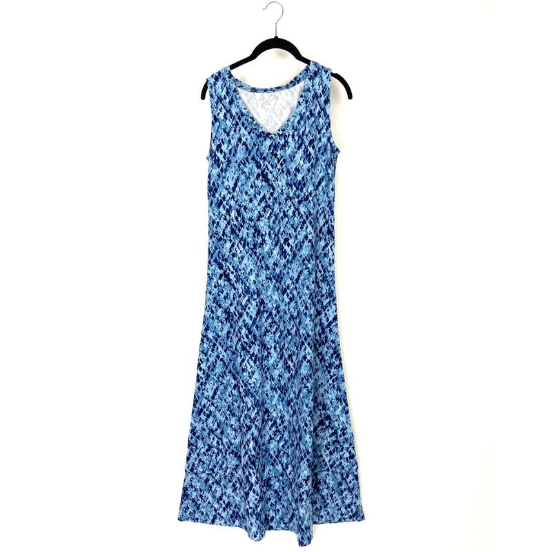 Abstract V-Neck Maxi Dress – Size 6/8 and 1X 1X