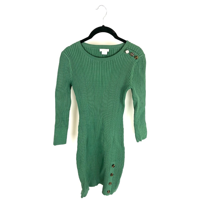 Green Ribbed Dress – Size 6