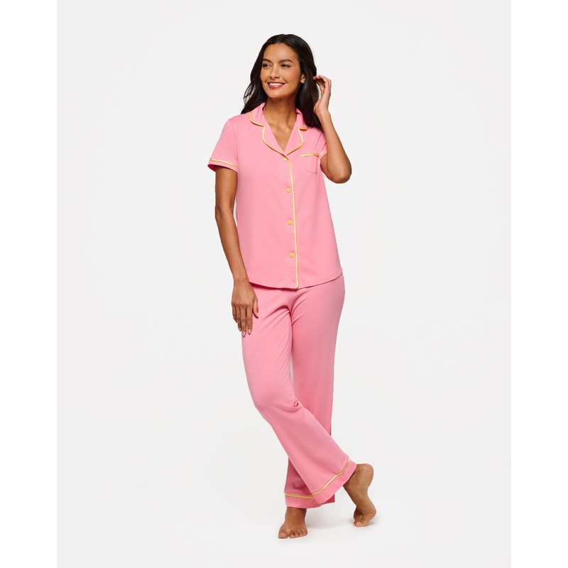 Short Sleeve Top & Pant Pajama Set Passiflora/Limoncello XS
