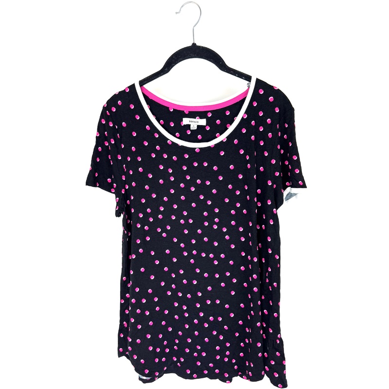 Black and Pink Polka-Dot Pajama Set – Size 2/4