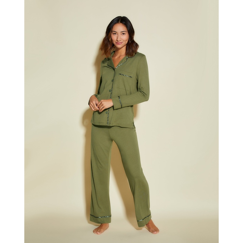 Pigiama Petite Con Top A Maniche Lunghe E Pantaloni Aloe/Aloe PS