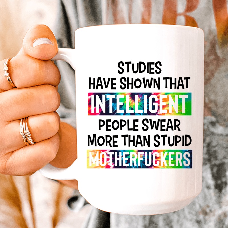 Intelligent People Swear Ceramic Mug 15 oz White One Size