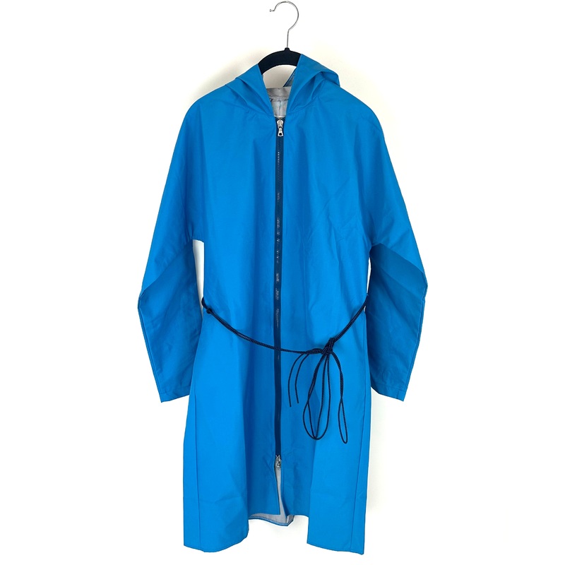 Bright Blue Long Raincoat With Bungee Belt – Size 2/4, 6/8 and 8/10 Small (Size 2/4)