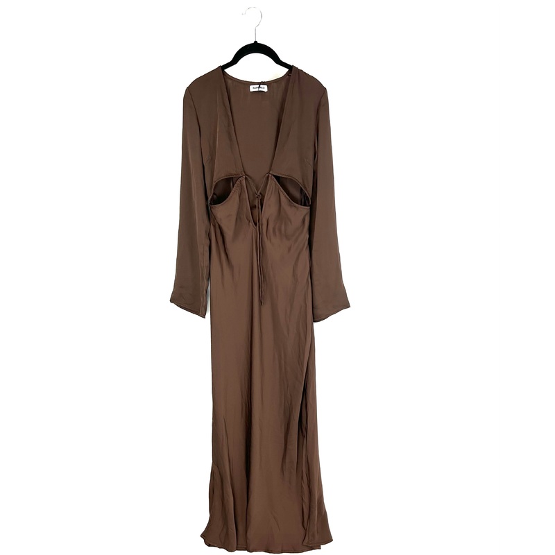 Brown Long Sleeve Maxi Dress – Size 2/4