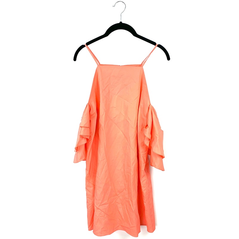 Orange Ruffle Sleeve Dress – Small