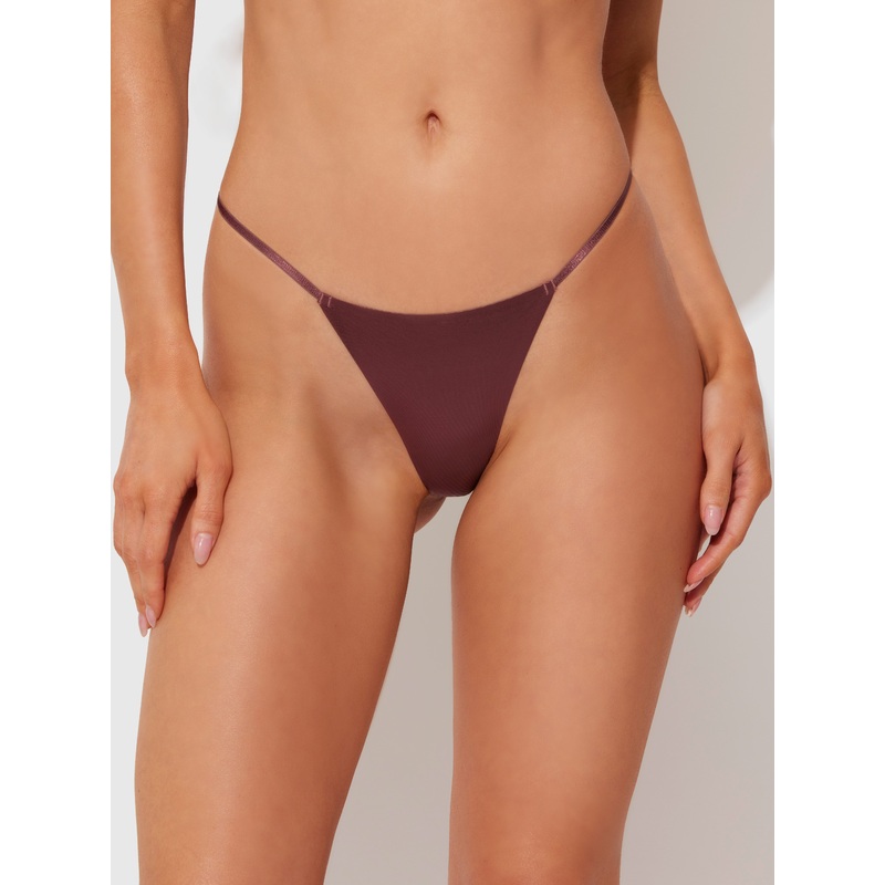 Lexi Liquid Satin G-String Chocolate S